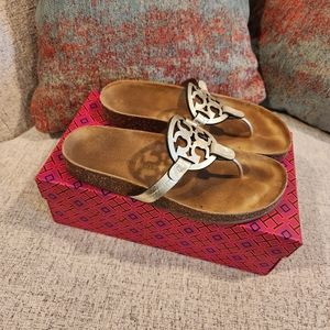 Tory Burch - Miller Cloud Metallic gold & cork